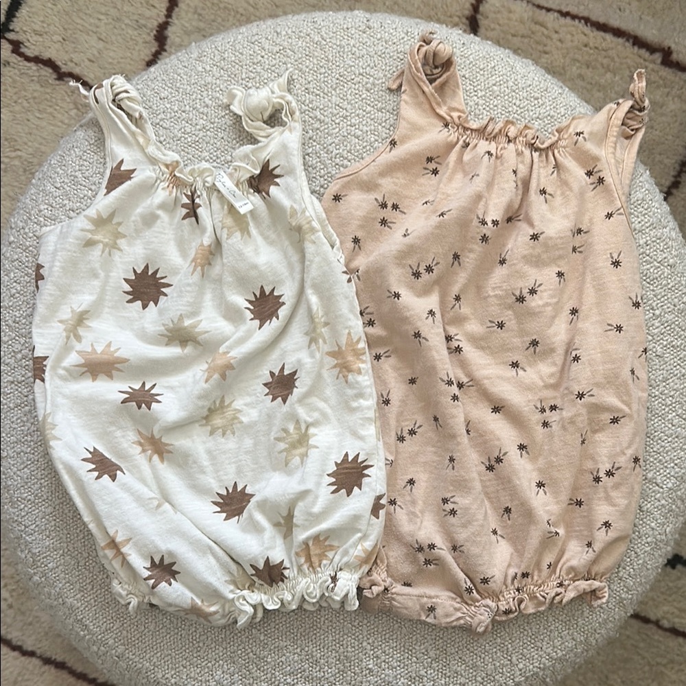 Rylee + Cru Cream and Tan Star Bodysuits